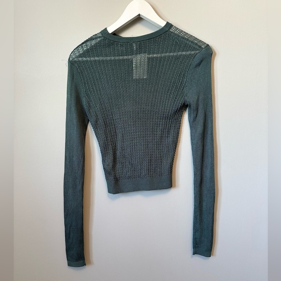 BNWT - free people long sleeve knit sweater - xs - green - Picture 4 of 5